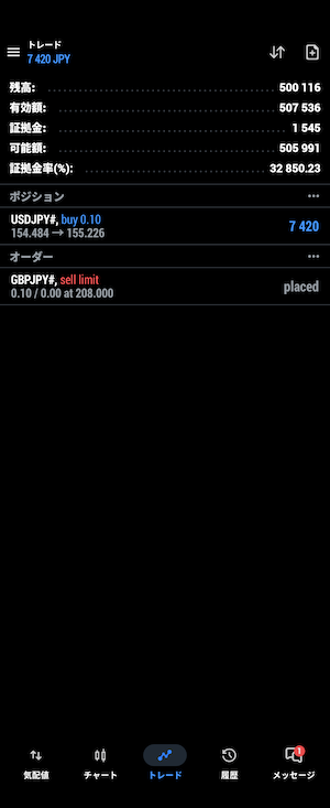 ドル円ロング決済