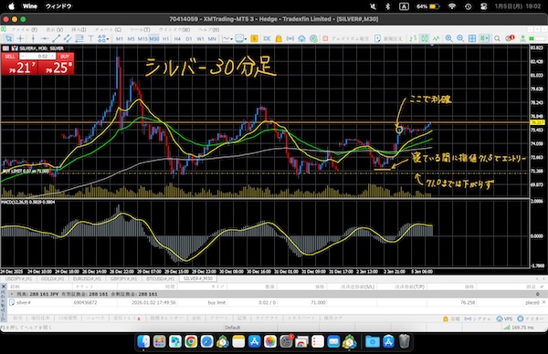 シルバー30分足