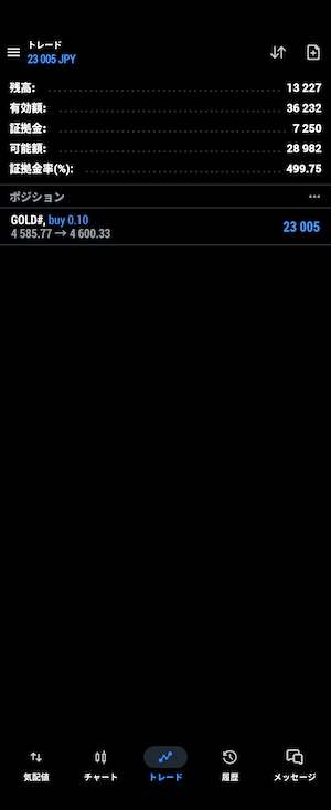 ゴールド 23,000円決済