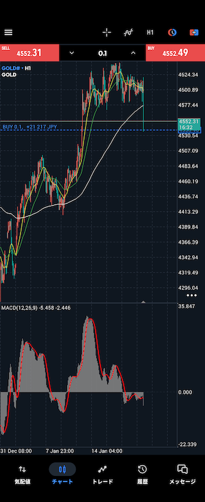 ゴールド　1時間足