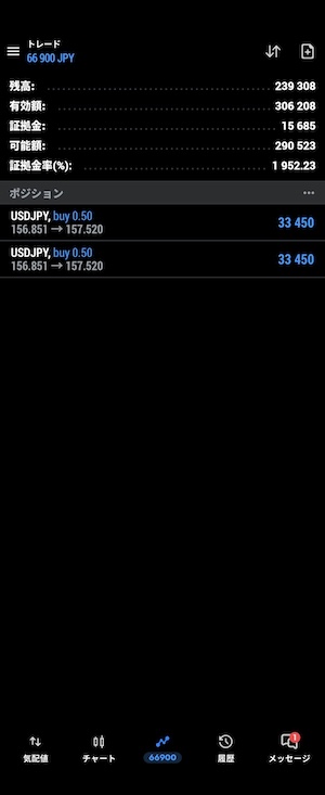 XM ドル円決済